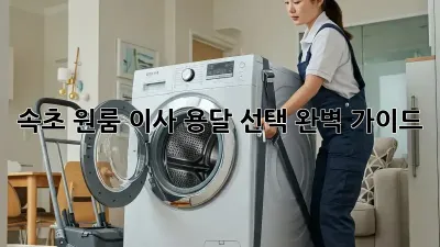 속초 원룸 이사? 용달 선택 완벽 가이드!