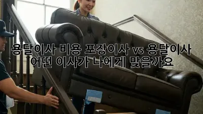 용달이사 비용: 포장이사 vs 용달이사, 어떤 이사가 나에게 맞을까요?
